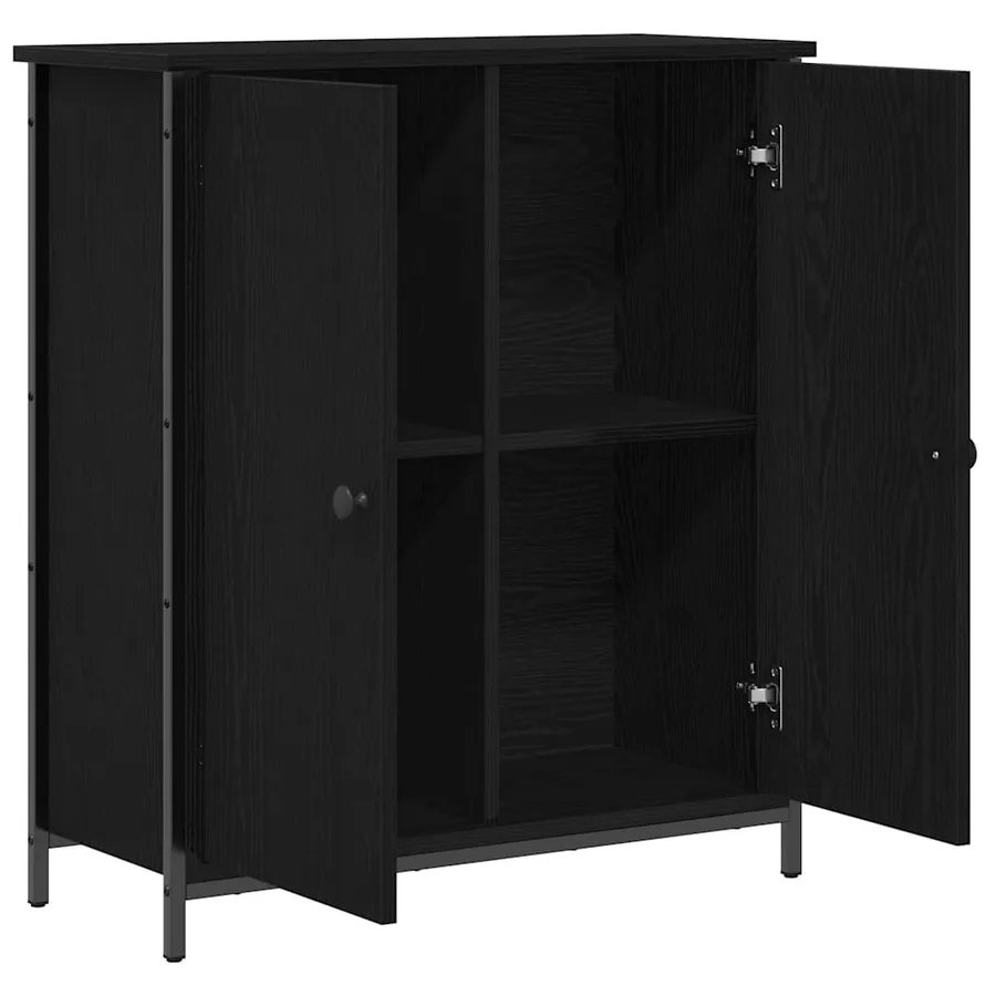 Buffet Chêne noir 70 x 30 x 80 cm Bois d'ingénierie - 5