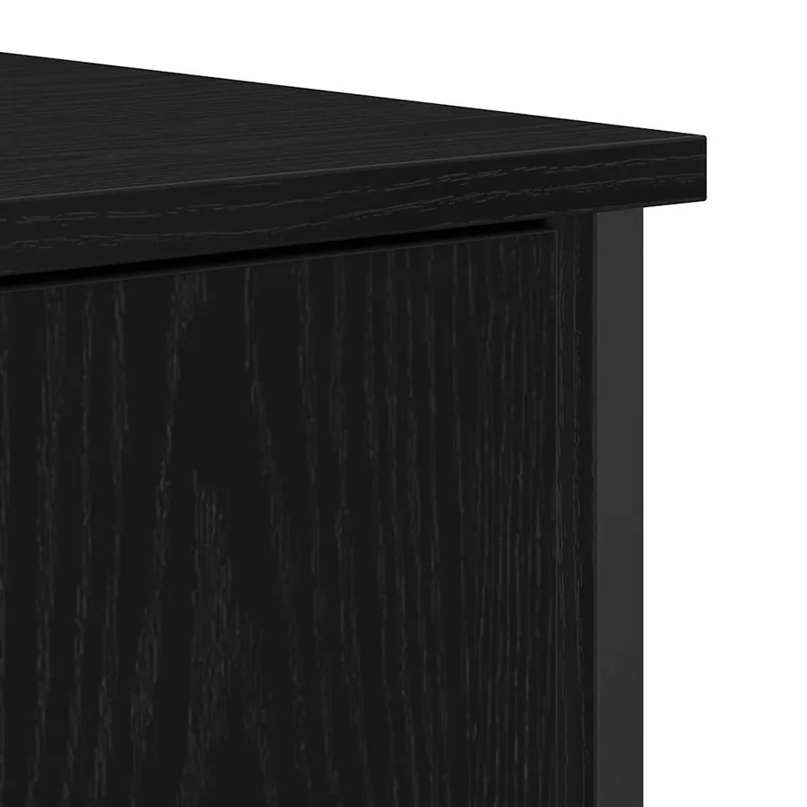 Buffet Chêne noir 70 x 30 x 80 cm Bois d'ingénierie - 9