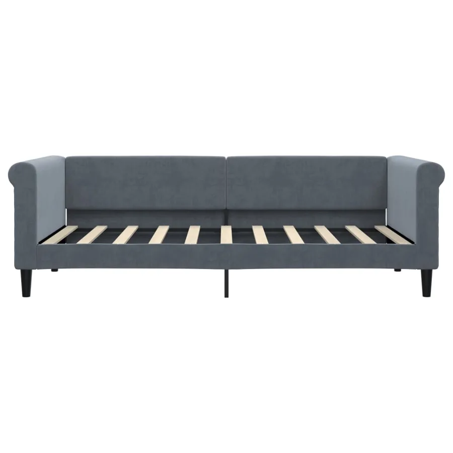 Lit de jour avec gigogne sans matelas gris foncé 90x190 cm - 7