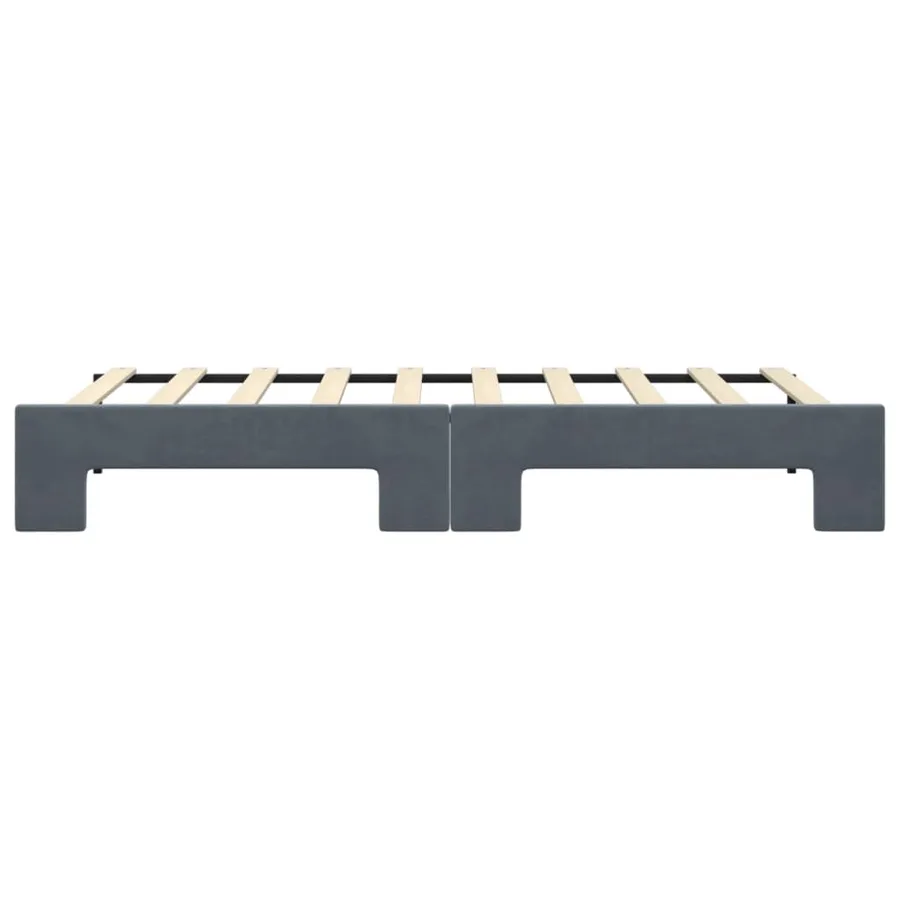Lit de jour avec gigogne sans matelas gris foncé 90x190 cm - 9