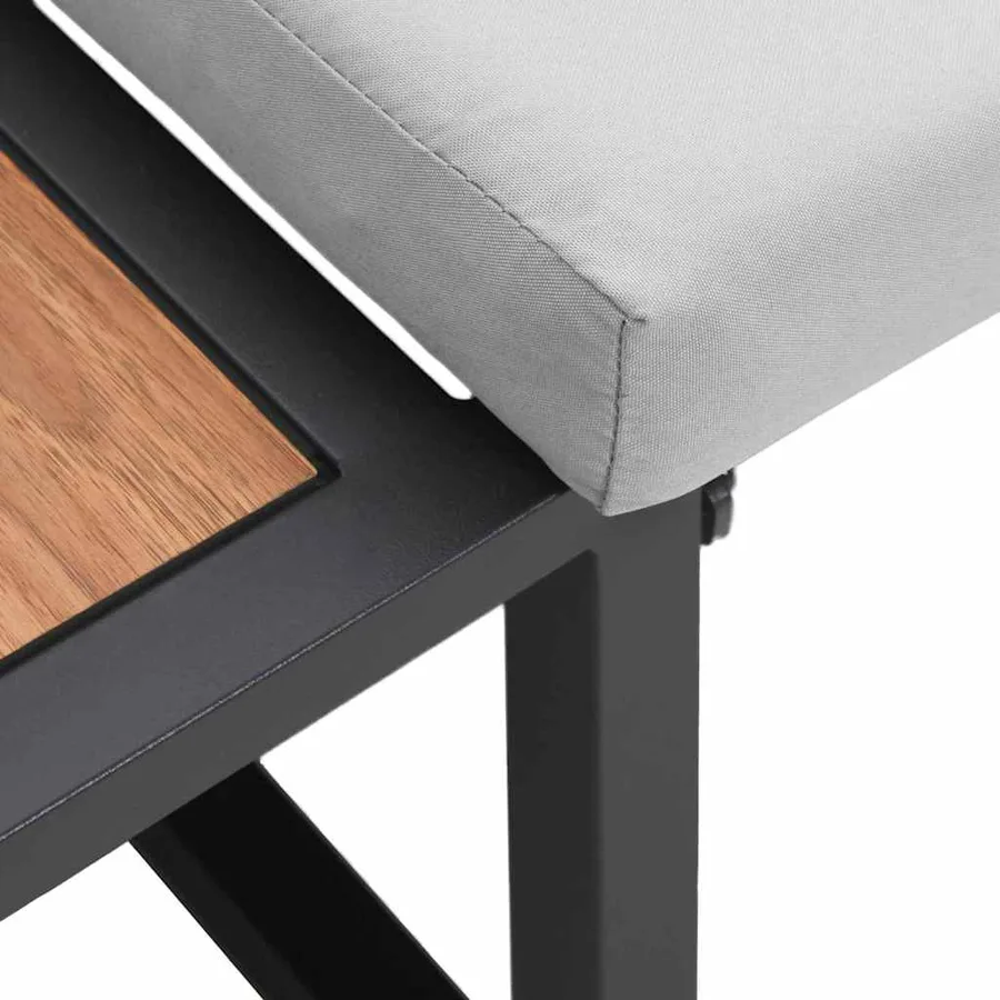 Canapé de jardin Gris clair 200,5 x 70 x 85,5 cm Acier - 10