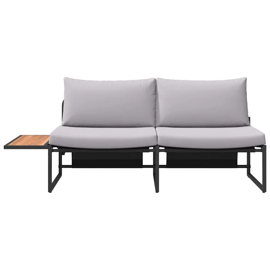 Canapé de jardin Gris clair 200,5 x 70 x 85,5 cm Acier - 6