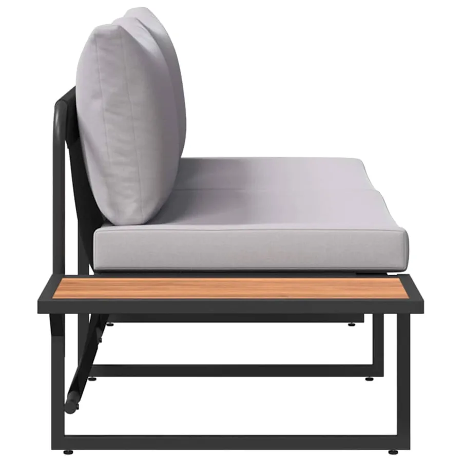 Canapé de jardin Gris clair 200,5 x 70 x 85,5 cm Acier - 7
