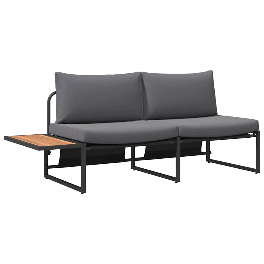 Ensemble de salle à manger pour jardin 3 pcs Anthracite Acier - 6
