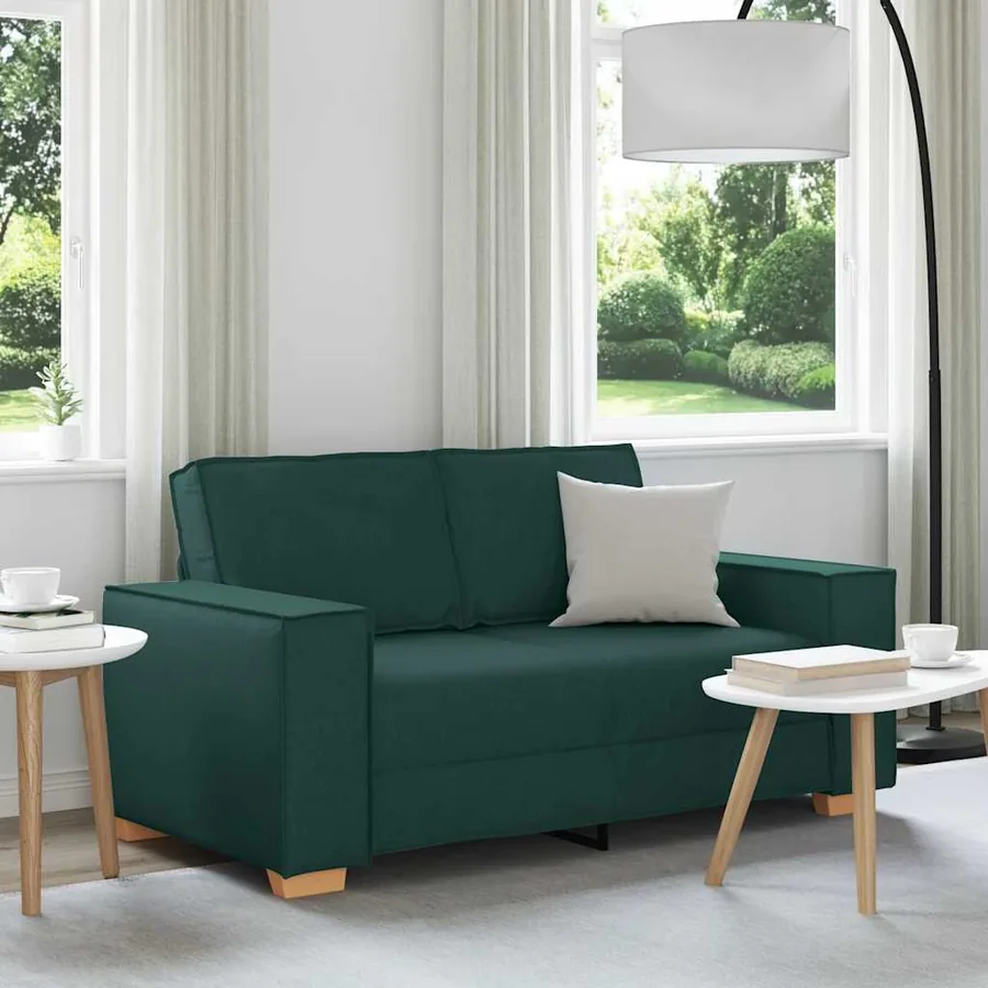 Canapé 2 places Vert foncé 160x78x84 cm Tissu