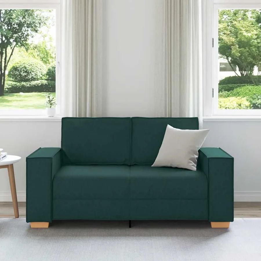 Canapé 2 places Vert foncé 160x78x84 cm Tissu - 3