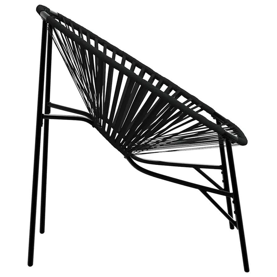 Lot de 3 Chaise de jardin noir résine tressée - 7