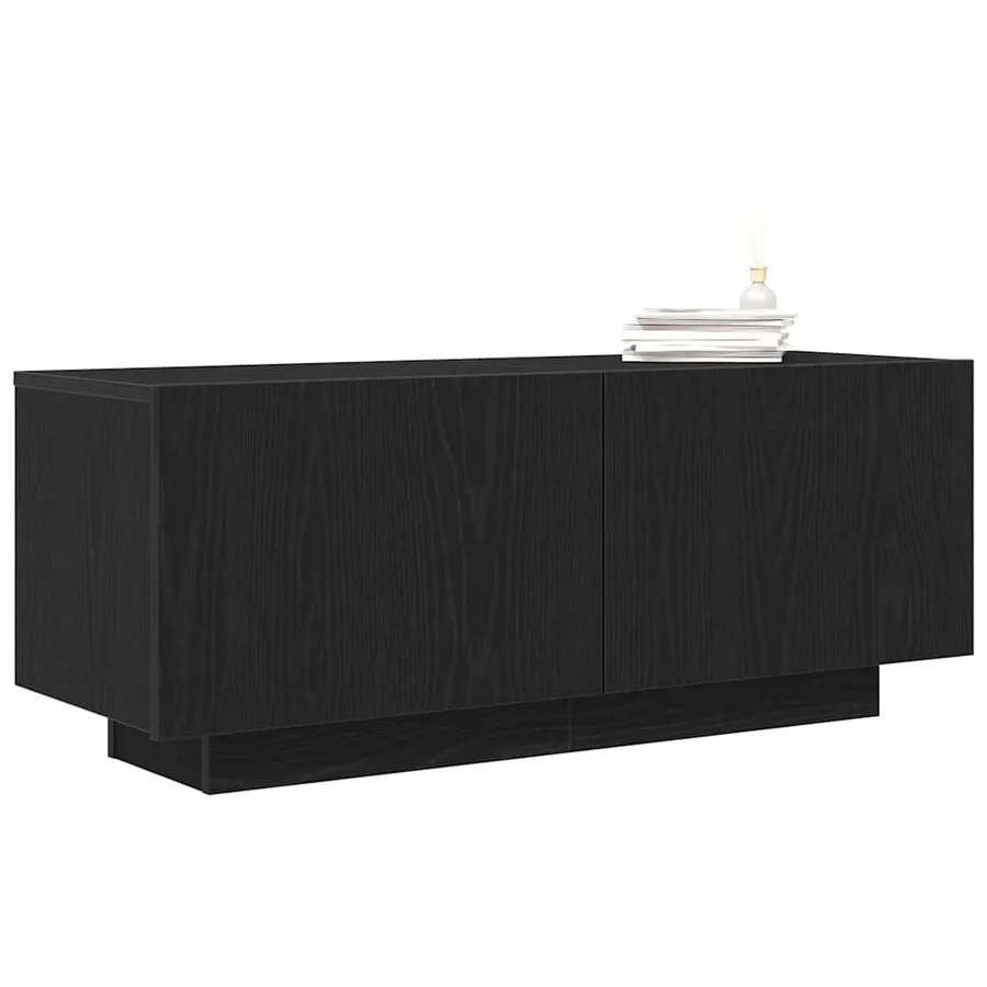 Meuble TV Chêne noir 100 x 35 x 40 cm Bois d'ingénierie - 3