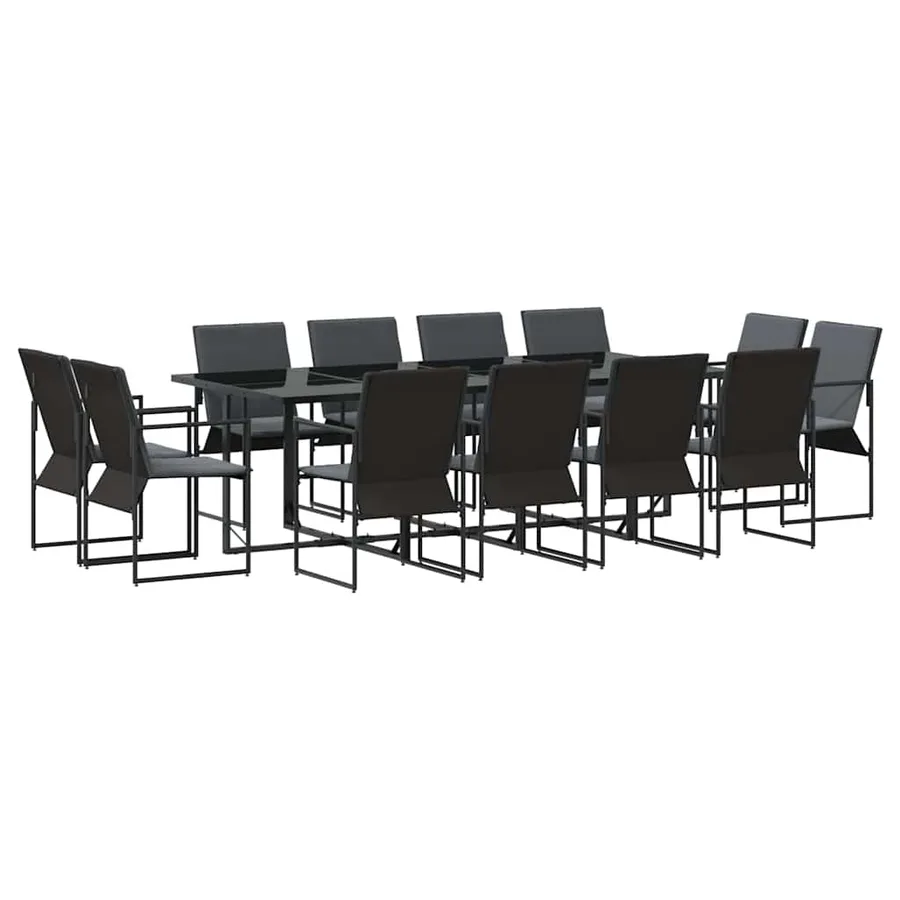 Ensemble de salle à manger pour jardin 13 pcs Noir Acier - 2