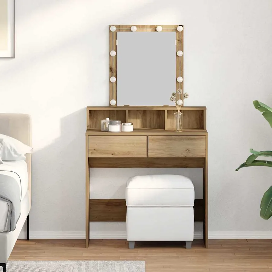 Coiffeuse chêne artisanal 80 x 41 x 144,5 cm Bois d'ingénierie