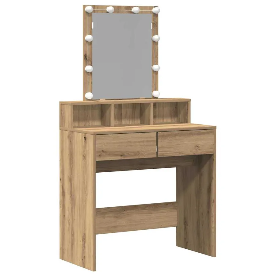 Coiffeuse chêne artisanal 80 x 41 x 144,5 cm Bois d'ingénierie - 2