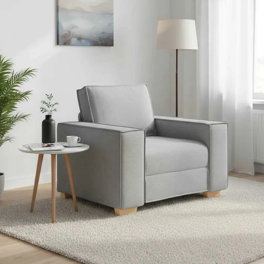 Canapé Fauteuil Gris Nuage 100x78x84 cm Tissu