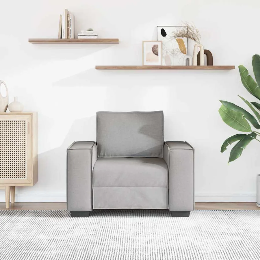 Canapé Fauteuil Gris Nuage 100x78x84 cm Tissu - 3