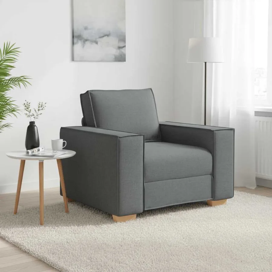 Canapé Fauteuil Gris Foncé 100x78x84 cm Tissu