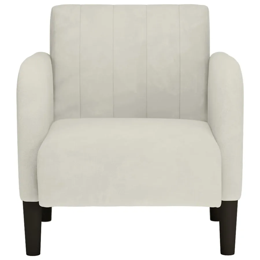 Fauteuil avec accoudoirs crème 54 cm velours - 3