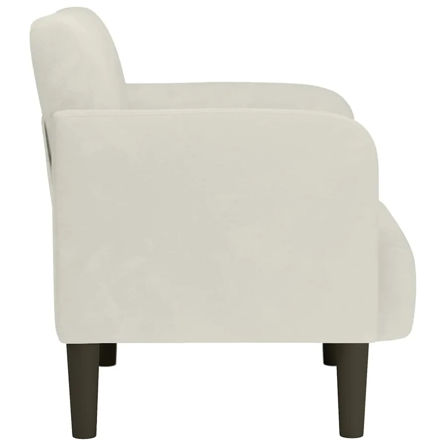Fauteuil avec accoudoirs crème 54 cm velours - 4