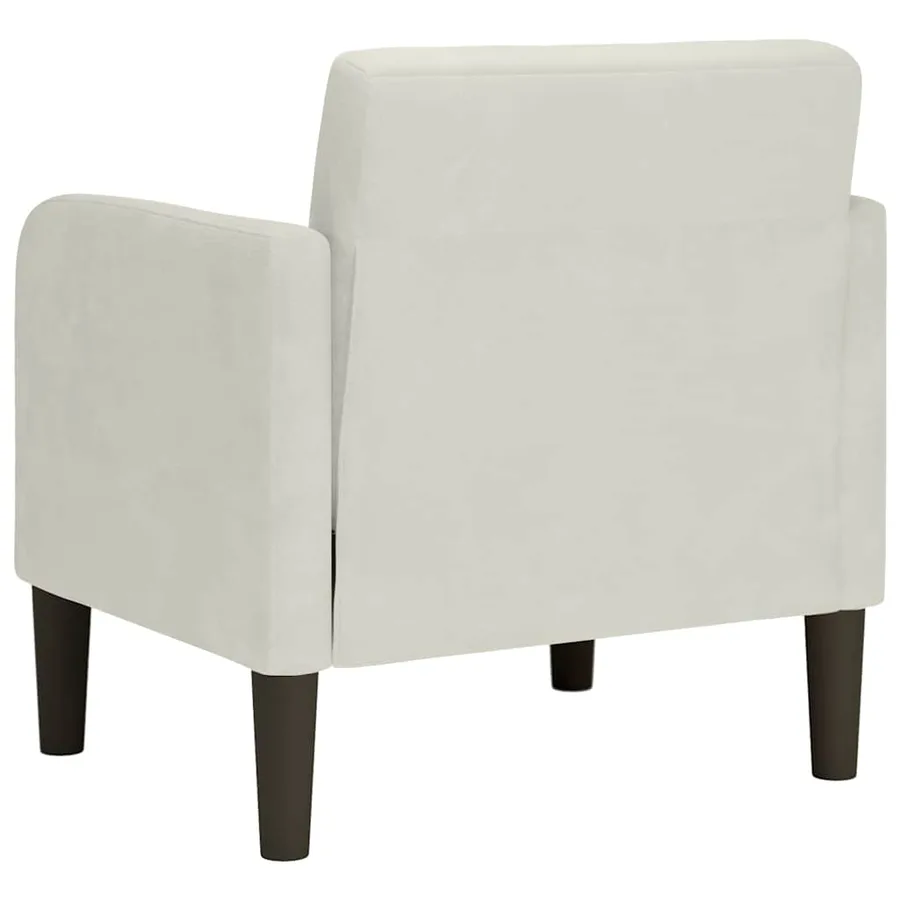 Fauteuil avec accoudoirs crème 54 cm velours - 5