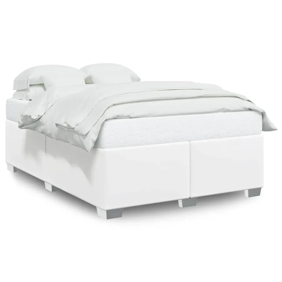 Cadre de lit sans matelas blanc 137 x 190 cm similicuir - 2