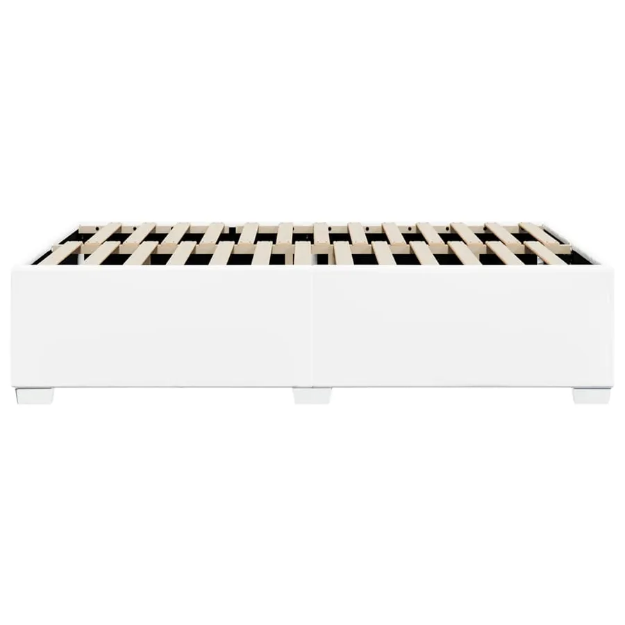 Cadre de lit sans matelas blanc 137 x 190 cm similicuir - 5