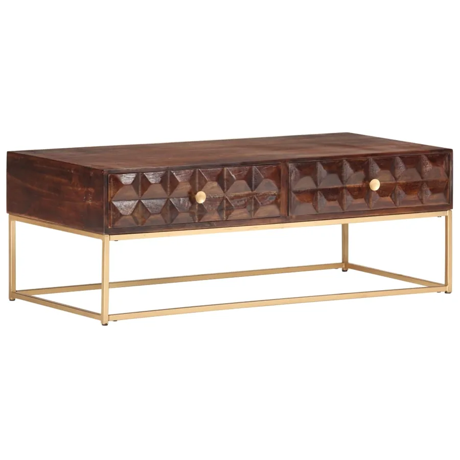 Table basse 112 x 50 x 40 cm en bois de manguier massif