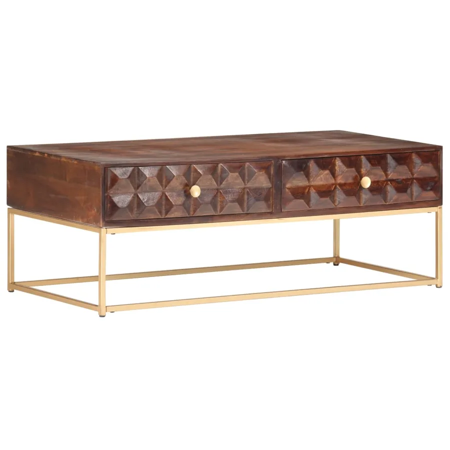 Table basse 112 x 50 x 40 cm en bois de manguier massif - 12