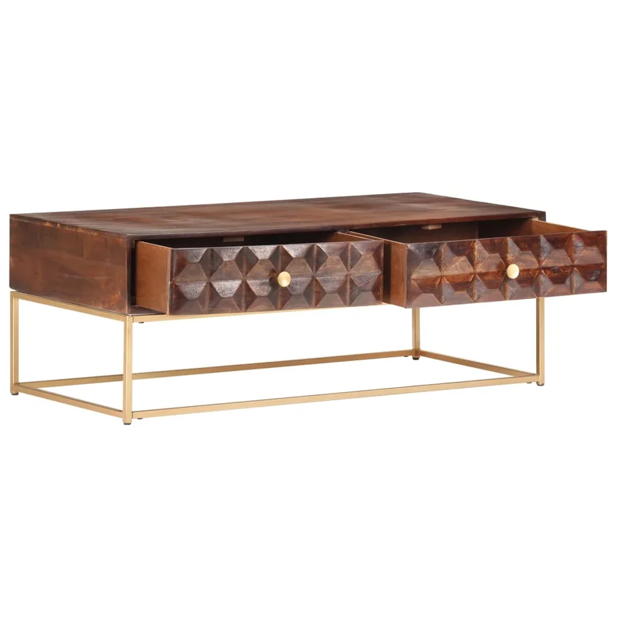 Table basse 112 x 50 x 40 cm en bois de manguier massif - 2
