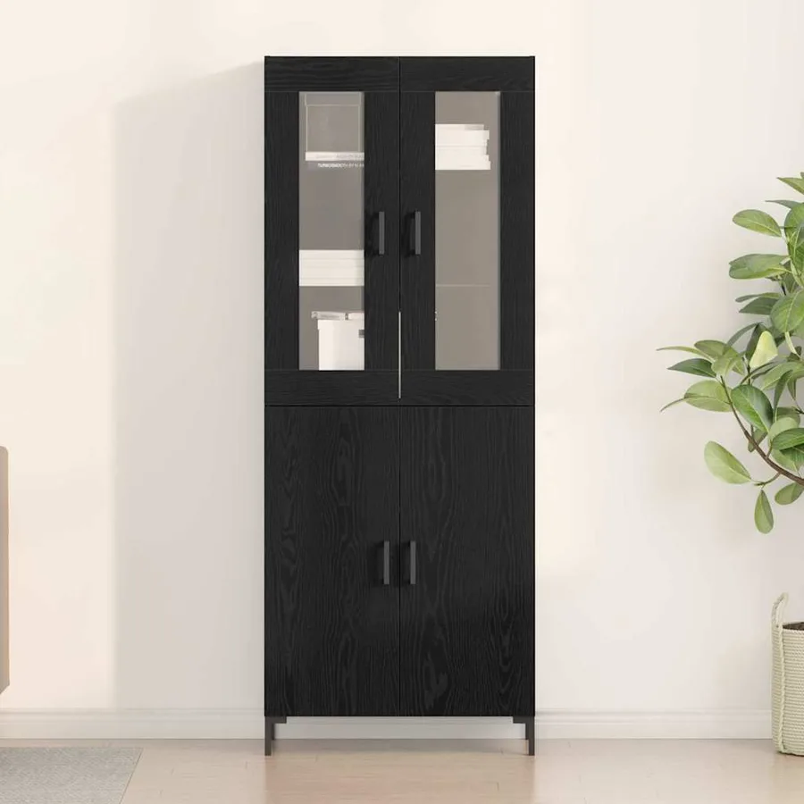 Haut Armoire 2 pcs Chêne noir 69,5 x 34 x 180 cm - 4