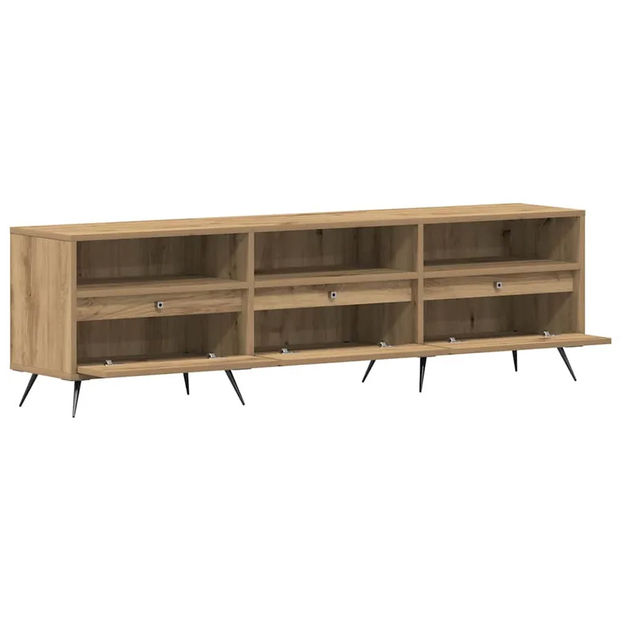 Meuble TV 150 x 30 x 44,5 cm chêne artisanal Bois d'ingénierie - 5