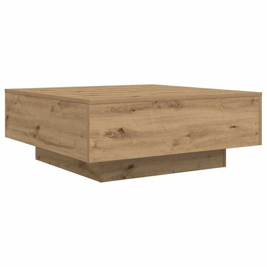 Table basse Chêne artisanal 80 x 80 x 31 cm Bois d'ingénierie - 5