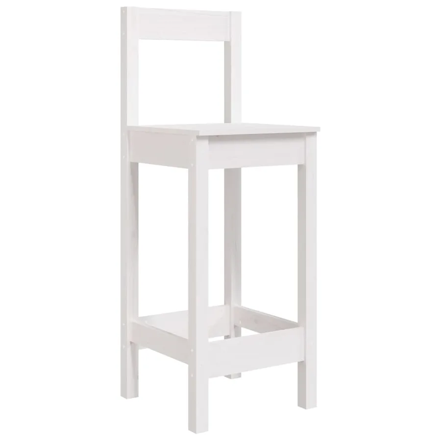 Chaises de bar lot de 2 blanc 40x41,5x112 cm bois de pin solide - 3