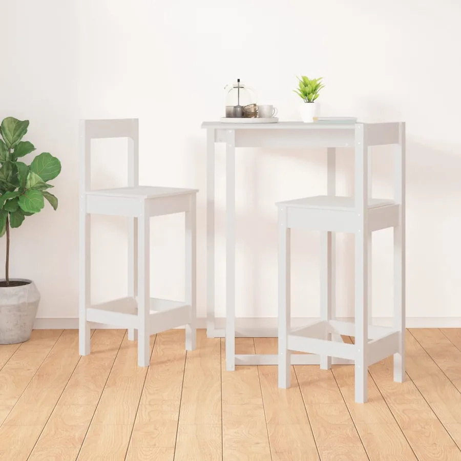 Chaises de bar lot de 2 blanc 40x41,5x112 cm bois de pin solide - 6