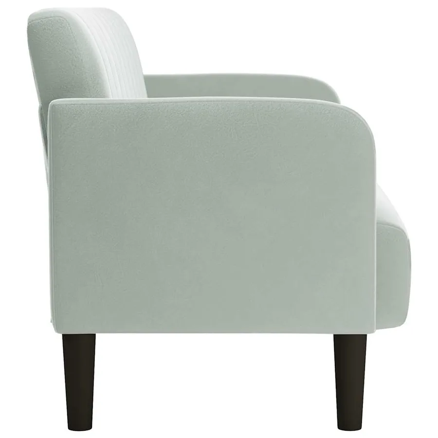 Canapé causeuse gris clair 109 cm velours - 4