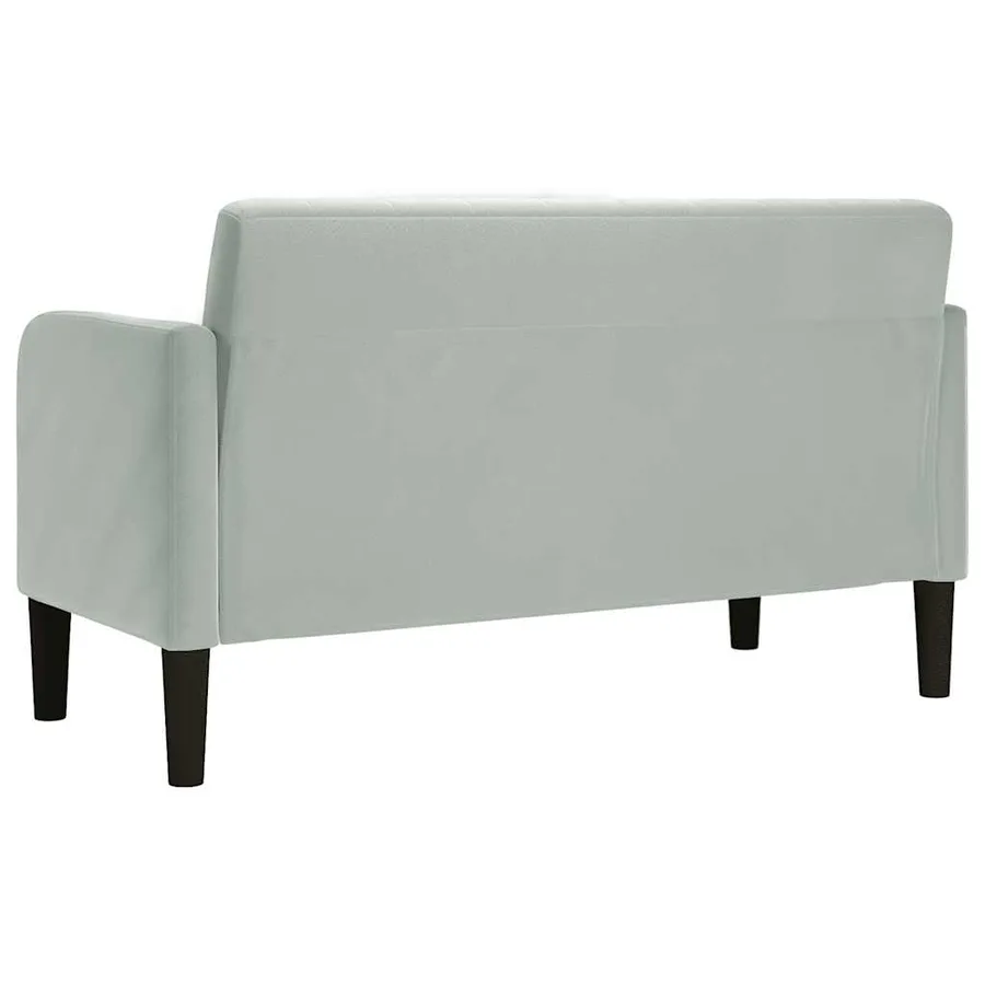 Canapé causeuse gris clair 109 cm velours - 5