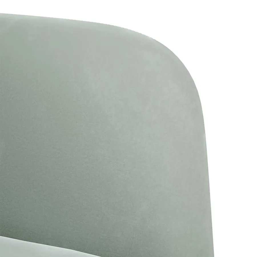 Canapé causeuse gris clair 109 cm velours - 6