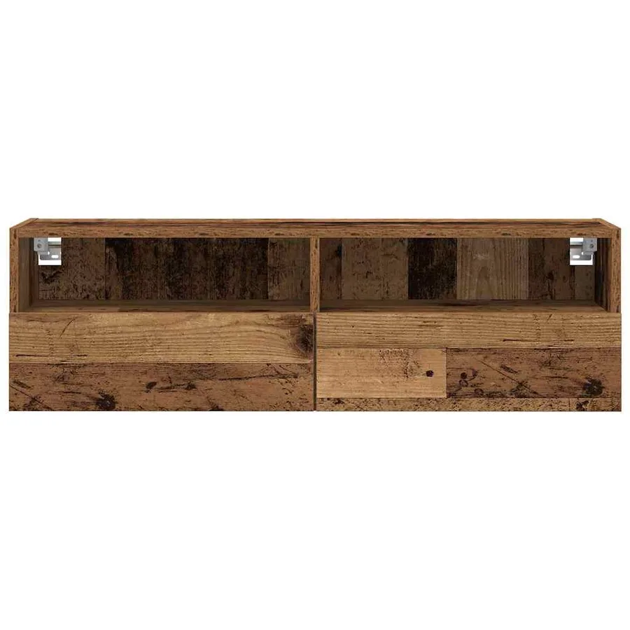 Meuble TV mural 2 pcs Bois Ancien 100 x 30 x 30 cm - 7