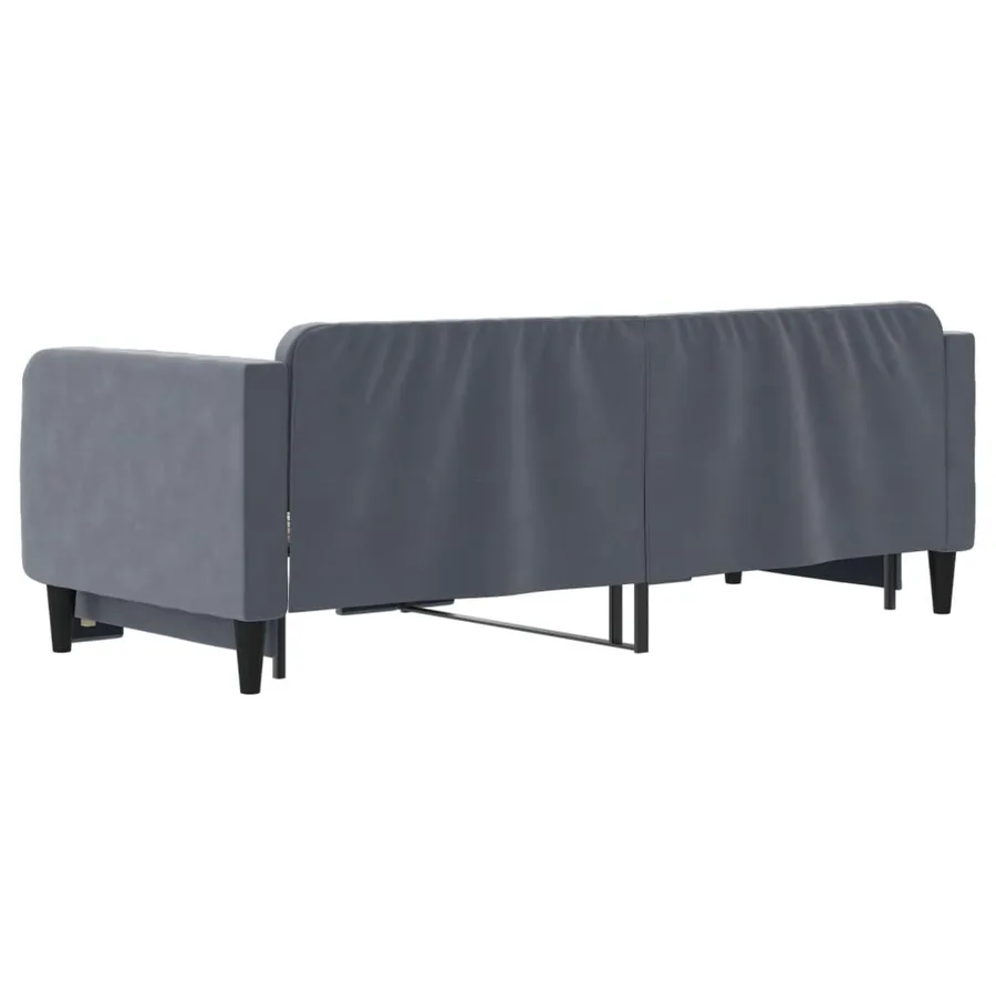 Lit de jour avec gigogne sans matelas gris foncé 80x200 cm - 5