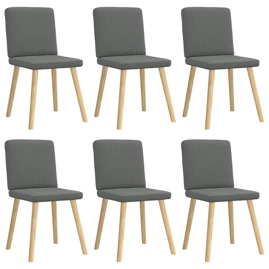Chaises à manger lot de 6 gris foncé tissu - 2