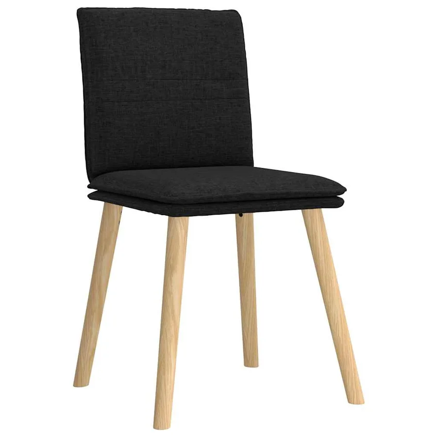 Chaises à manger lot de 6 noir tissu - 3