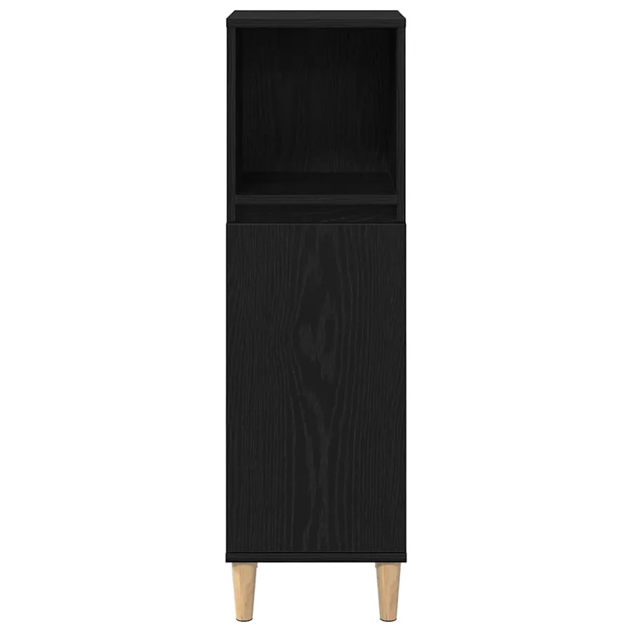 Cabinet de Salle de Bain avec porte Chêne noir 30 x 30 x 100 cm - 7