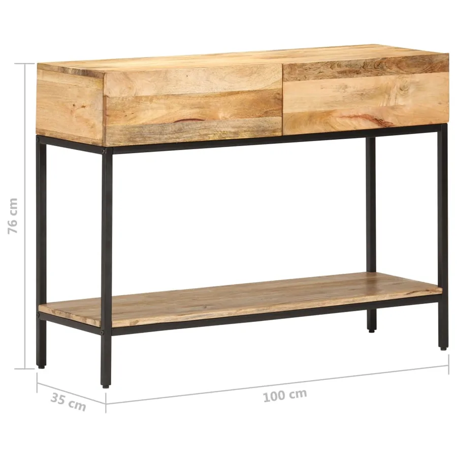 Table console 100x35x76 cm Bois de manguier massif - 7