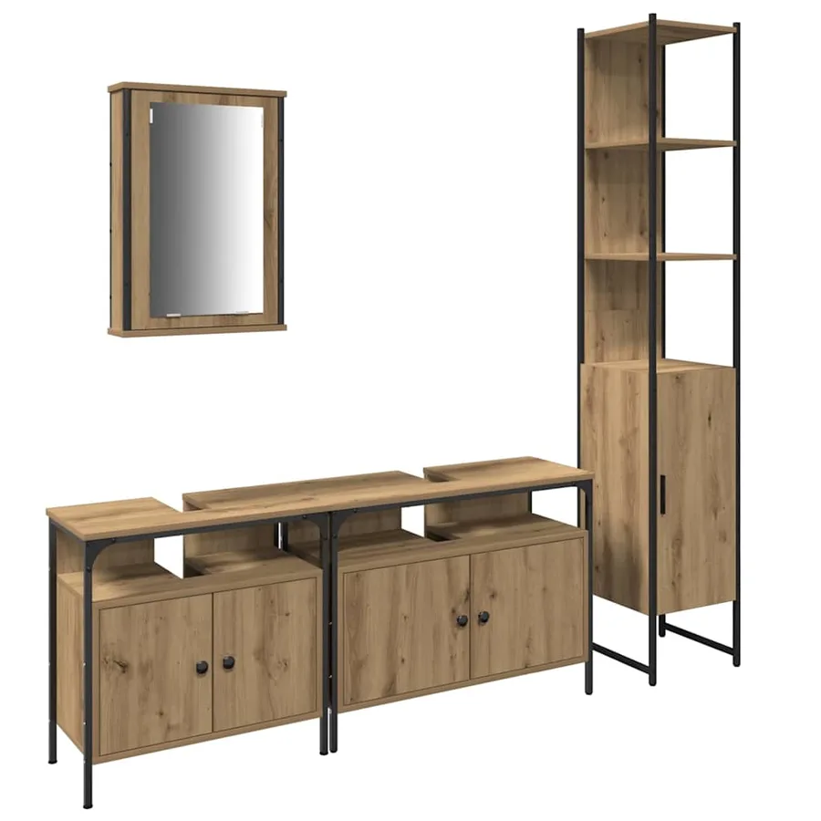 Ensemble de mobilier de salle de bain 4 pc Chêne artisanal - 2