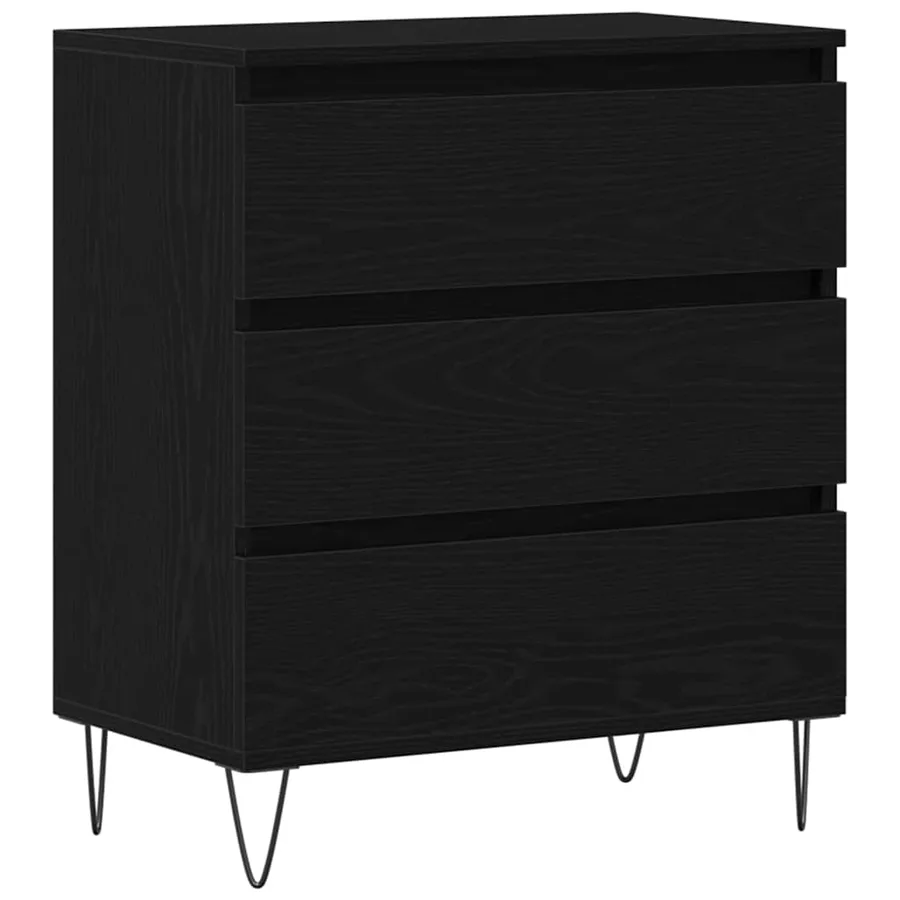 Buffet avec tiroir Chêne noir 60 x 35 x 70 cm Bois d'ingénierie - 2