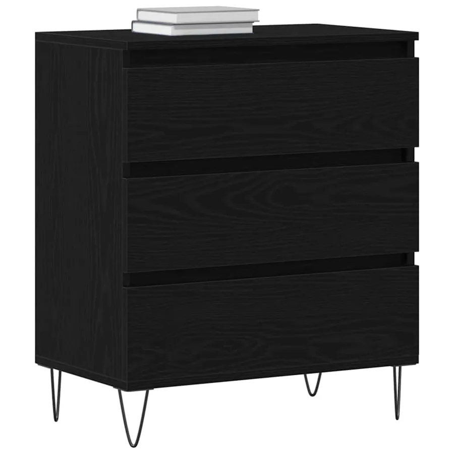 Buffet avec tiroir Chêne noir 60 x 35 x 70 cm Bois d'ingénierie - 3