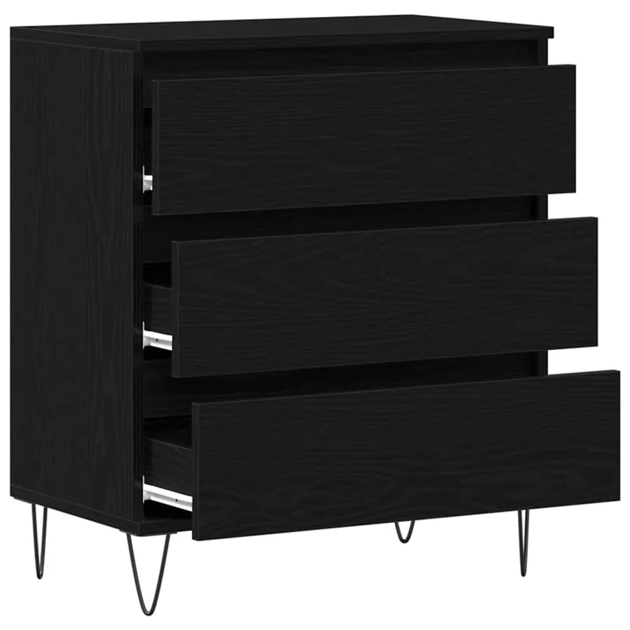 Buffet avec tiroir Chêne noir 60 x 35 x 70 cm Bois d'ingénierie - 5