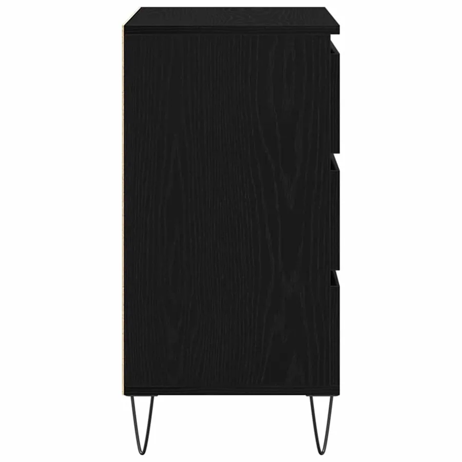 Buffet avec tiroir Chêne noir 60 x 35 x 70 cm Bois d'ingénierie - 7