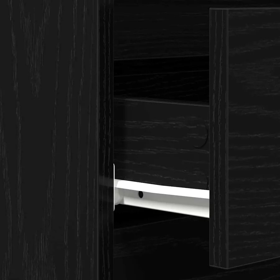 Buffet avec tiroir Chêne noir 60 x 35 x 70 cm Bois d'ingénierie - 8