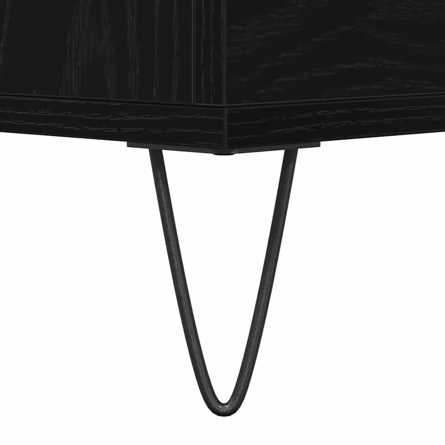 Buffet avec tiroir Chêne noir 60 x 35 x 70 cm Bois d'ingénierie - 9