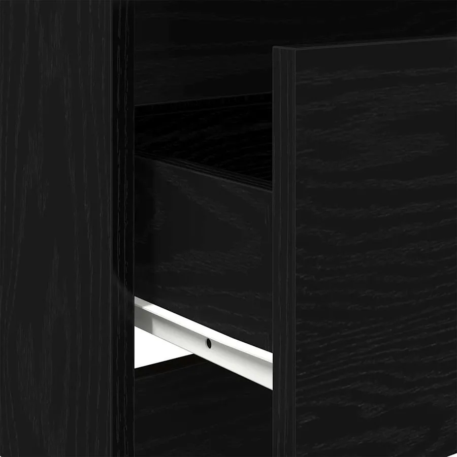 Buffet en chêne noir 60x35x76 cm bois d'ingénierie - 10