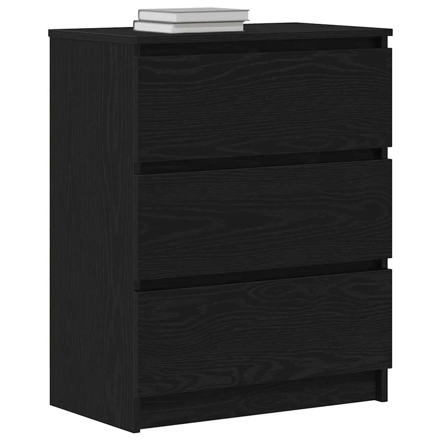 Buffet en chêne noir 60x35x76 cm bois d'ingénierie - 4