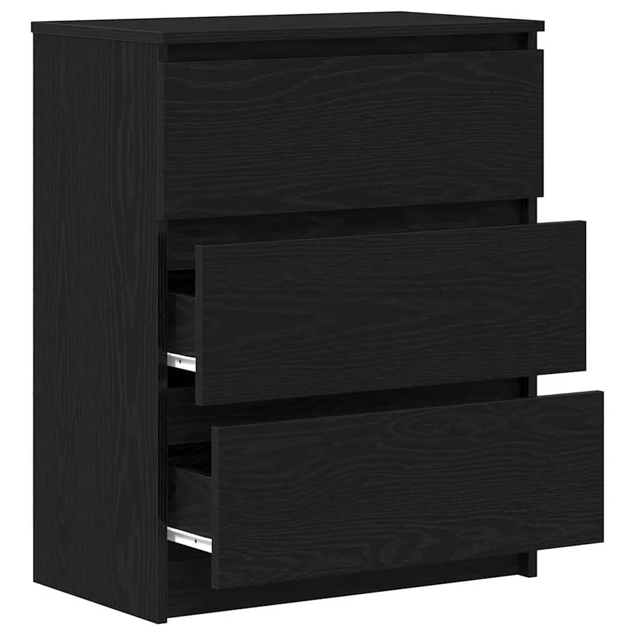 Buffet en chêne noir 60x35x76 cm bois d'ingénierie - 5